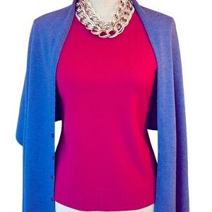 Classiques Entier Pink Cashmere Short Sleeve Sweater Size Medium
